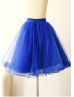 Royal Blue Navy Blue Satin Belt Tulle  Skirt
